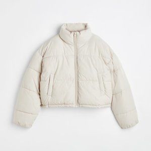 H&M Light Beige Puffer Jacket - Size M